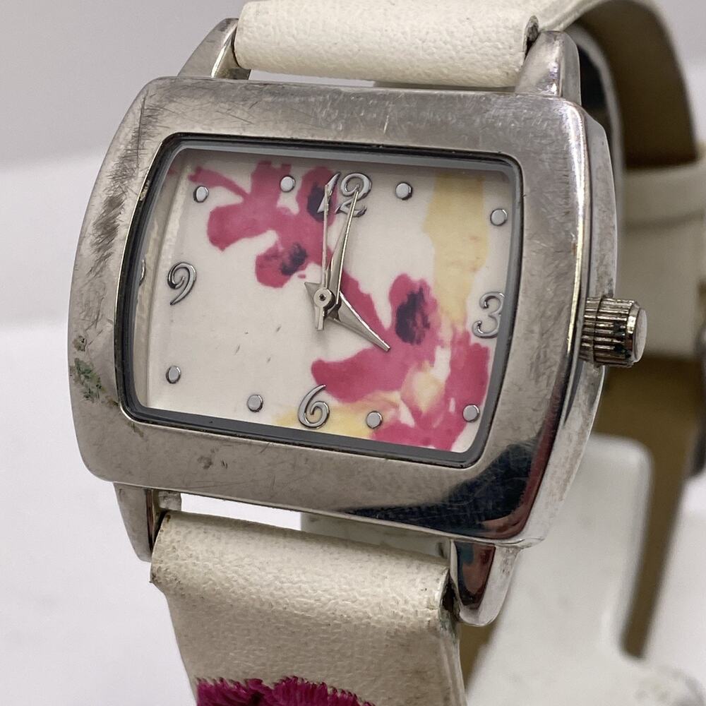 Vintage Womens Floral Band Watch Works New Battery